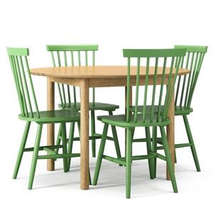Department Wood Dining Table Set Oak/ Green